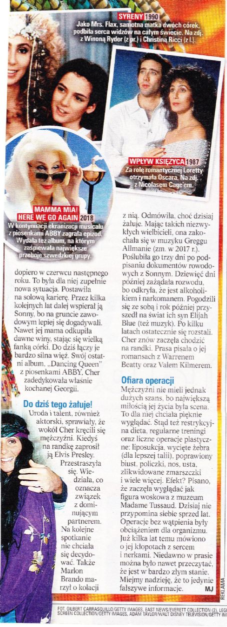 Cher - Tele Tydzień Magazine Pictorial [Poland] (31 July 2020)