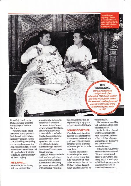 Stan Laurel - Yours Retro Magazine Pictorial [United Kingdom] (27 November 2017)