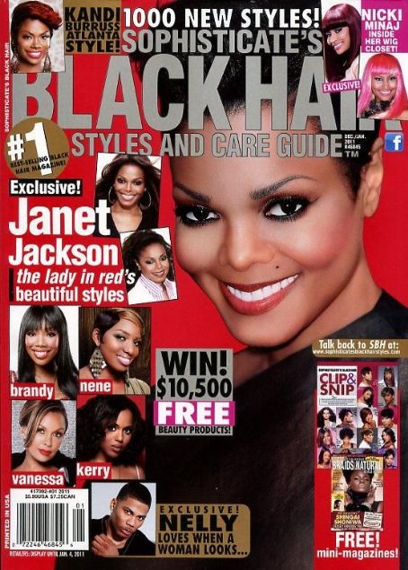 Janet Jackson Black Hair Magazine January 2011 Cover Photo United States