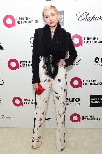 Miley Cyrus: Elton John AIDS Foundation Oscars 2015 Viewing Party