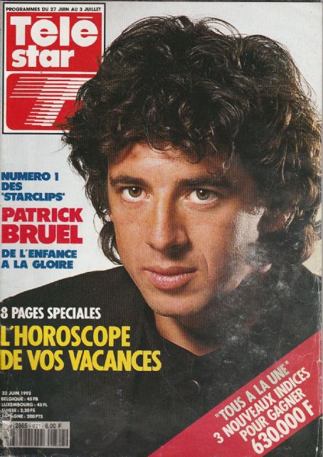 Patrick Bruel, Télé Star Magazine 22 June 1992 Cover Photo - France