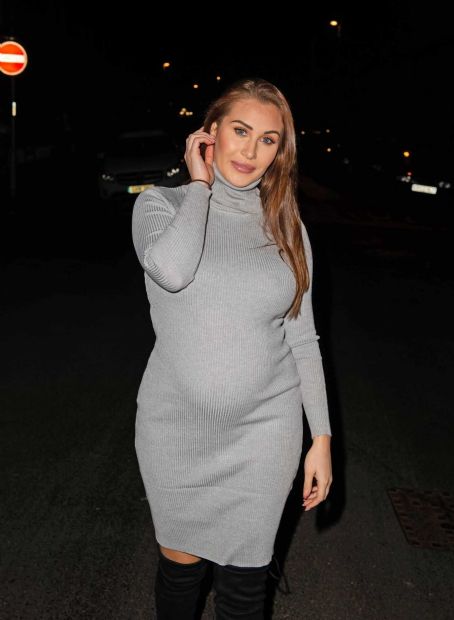 Chloe Goodman – In a grey jumper dress as she heads to the Ivy In The ...