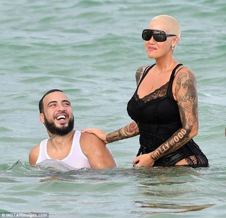 Amber Rose and French Montana on the beach in Miami, Florida - May 14, 2017