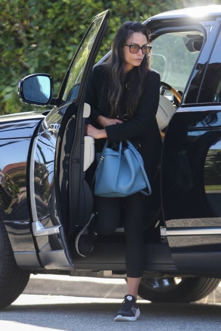 Jordana Brewster – In a black coat out in Santa Monica | Jordana