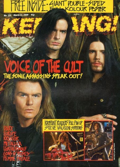 Ian Astbury, Billy Duffy, Jamie Stewart, Kerrang Magazine 25 March 1989 ...