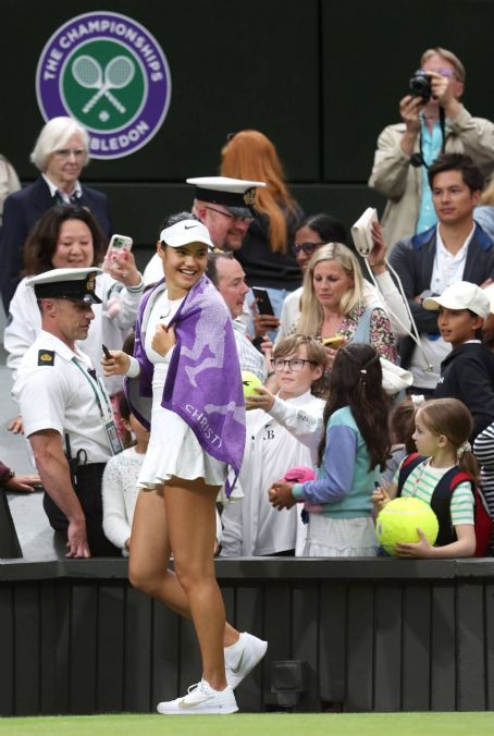 Emma Raducanu Match Against Maria Sakkari At Wimbledon 2024 London