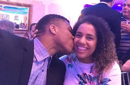Giannis Antetokounmpo and Mariah Riddlesprigger