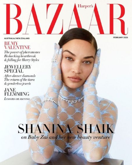 Shanina Shaik, Harper's Bazaar Magazine February 2023 Cover Photo ...