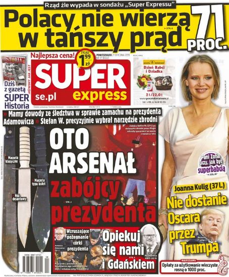 Joanna Kulig - Super Express Magazine Cover [Poland] (21 January 2019)