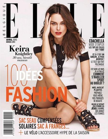 Keira Knightley, Elle Belgique Magazine April 2015 Cover Photo - Belgium