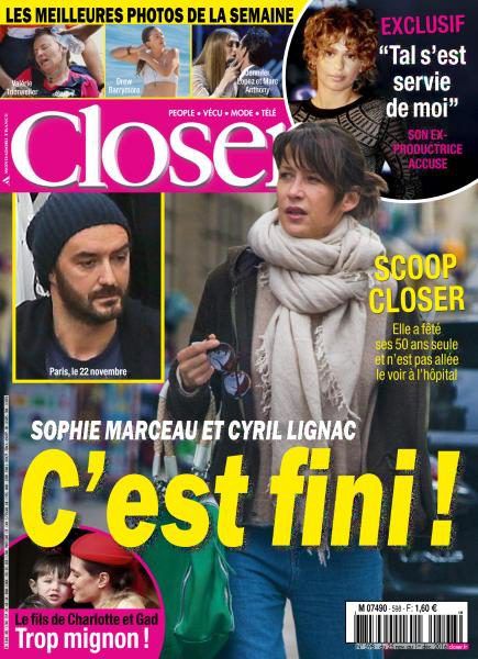 Sophie Marceau, Closer Magazine 25 November 2016 Cover Photo - France