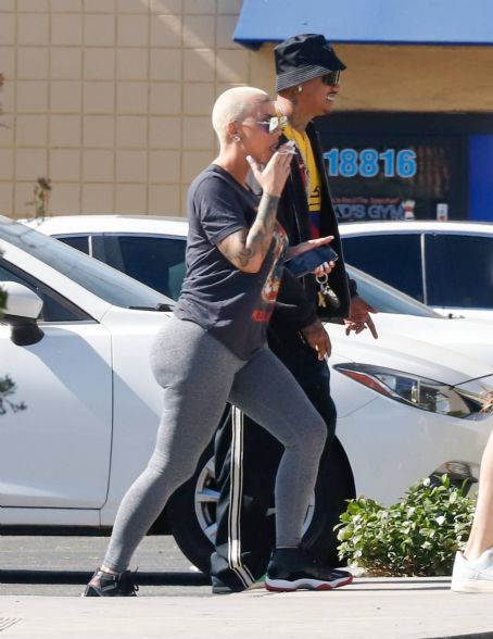 Amber Rose – With Alexander AE Edwards out for lunch in Los Angeles