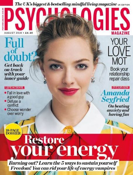 Amanda Seyfried Psychologies Magazine August 2018 Cover Photo United Kingdom