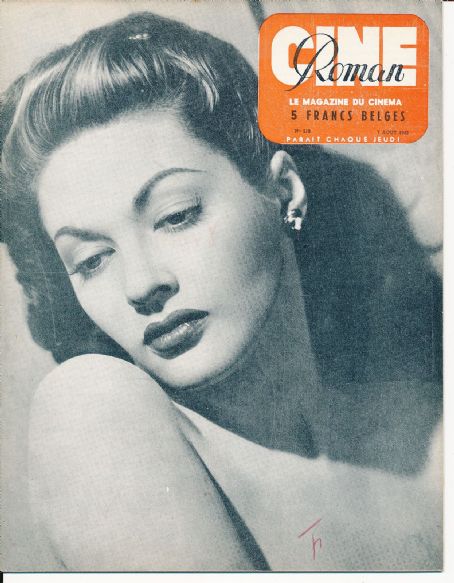 Yvonne De Carlo, Cine Roman Magazine 07 August 1949 Cover Photo - Belgium