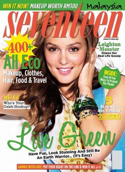 Leighton Meester, Seventeen Magazine April 2009 Cover Photo - Malaysia