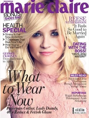 Reese Witherspoon, Marie Claire Magazine November 2011 Cover Photo