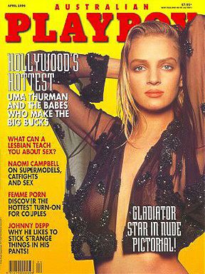 Uma Thurman, Playboy Magazine April 1996 Cover Photo - Australia