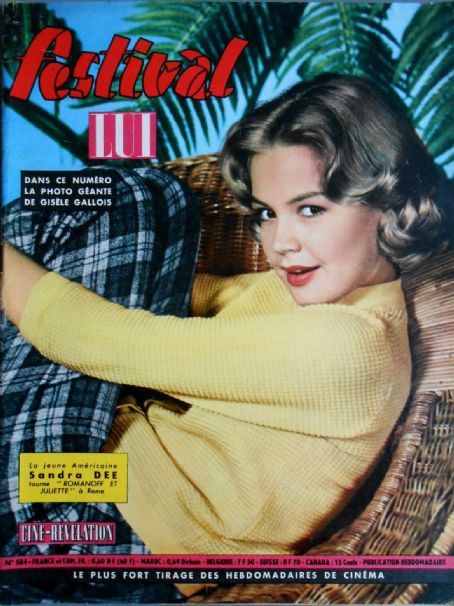 Sandra Dee, Festival Magazine 06 September 1960 Cover Photo - France