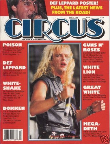 Bret Michaels, Circus Magazine 31 May 1988 Cover Photo - United States