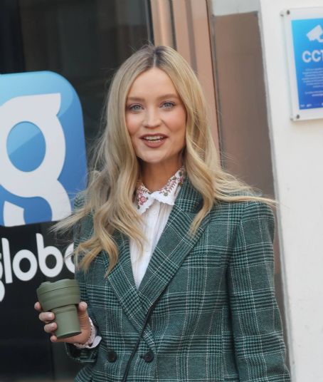 Laura Whitmore – Looks fashionable in shorts and jacket at Heart radio in London