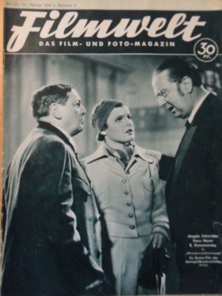 Hans Moser, Magda Schneider, Filmwelt Magazine 24 February 1935 Cover ...