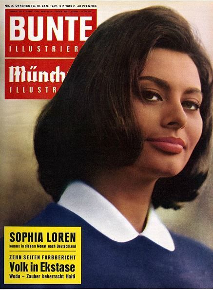 Sophia Loren, Bunte Magazine 10 January 1962 Cover Photo - West Germany