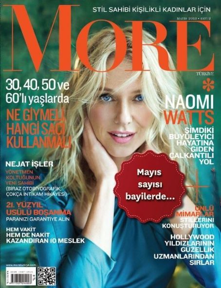 Naomi Watts, More Magazine May 2013 Cover Photo - Turkey