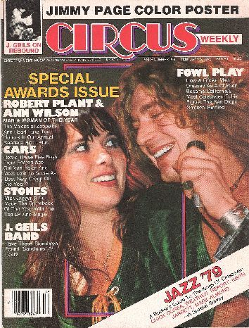 Robert Plant, Ann Wilson, Circus Magazine 06 February 1979 Cover Photo ...