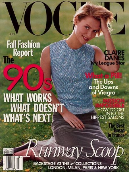 Claire Danes, Vogue Magazine July 1998 Cover Photo - United States
