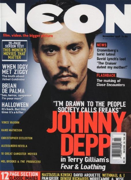 Johnny Depp, Neon Magazine November 1998 Cover Photo - United Kingdom