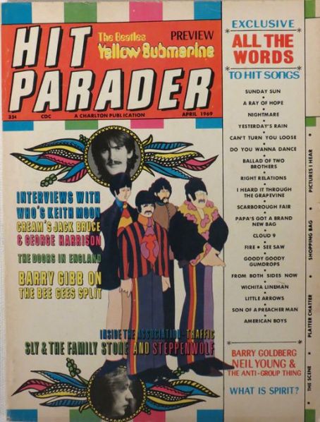 George Harrison, The Beatles, Hit Parader Magazine April 1969 Cover ...