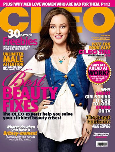 Leighton Meester, Cleo Magazine November 2009 Cover Photo - Singapore