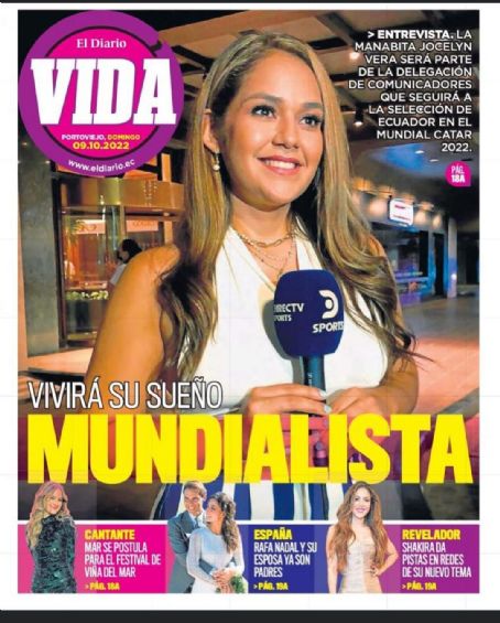 Jocelyn Vera, El Diario Vida Magazine 09 October 2022 Cover Photo - Ecuador