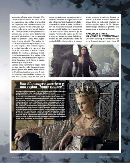 Snow White and The Huntsman on Best Movie Italy Magazine February 2012 -  FamousFix.com post