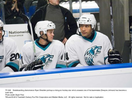 Skateboarding phenomenon Ryan Sheckler portrays a rising pro hockey star who's unaware one of his teammates (Dwayne Johnson) has become a tooth fairy. Photo credit: Diyah Pera