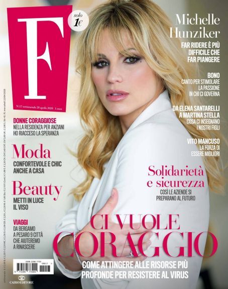 Michelle Hunziker, F Magazine Magazine 28 April 2020 Cover Photo - Italy