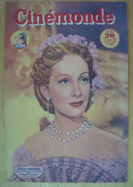 Hélène Perdrière, Cinemonde Magazine 27 July 1948 Cover Photo - France