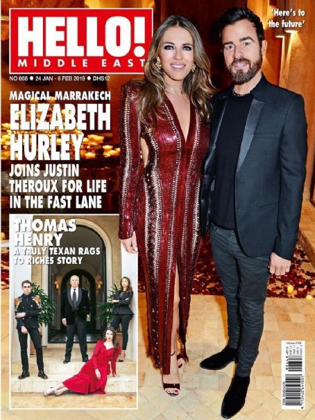 Elizabeth Hurley Justin Theroux Hello Magazine 24 January 2019 Cover