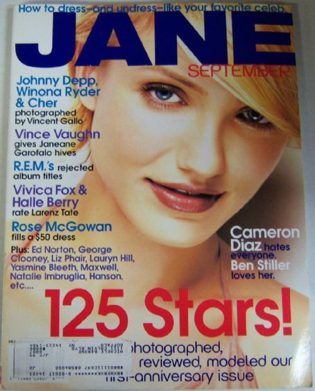 Cameron Diaz, Jane Magazine September 1998 Cover Photo - United States