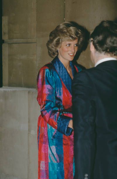 Princess Diana attends a reception for British Fashion Week at ...