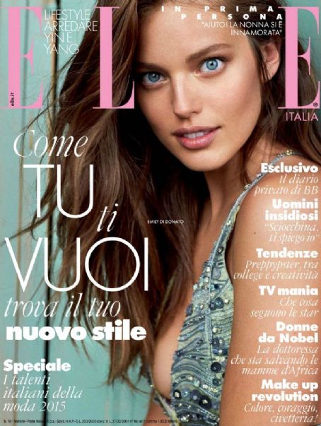 Emily DiDonato, Elle Magazine October 2014 Cover Photo - Italy