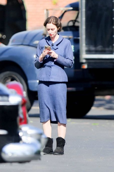 Emily Blunt – On the set of ‘Oppenheimer’ with Cillian Murphy in L. A