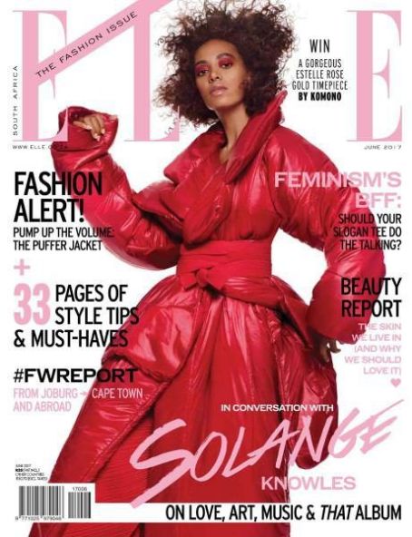 Solange, Elle Magazine June 2017 Cover Photo - South Africa