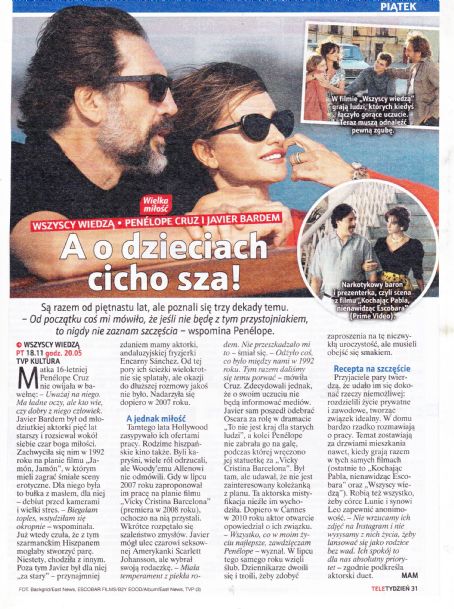 Penelope Cruz and Javier Bardem - Tele Tydzień Magazine Pictorial [Poland] (18 November 2022)