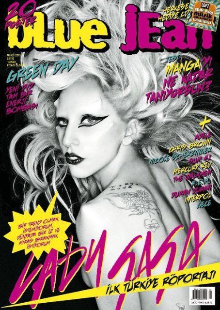 Lady Gaga, blue jean Magazine May 2011 Cover Photo - Turkey