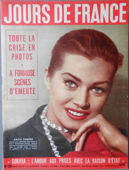 Anita Ekberg - Jours de France Magazine Cover [France] (8 June 1957)