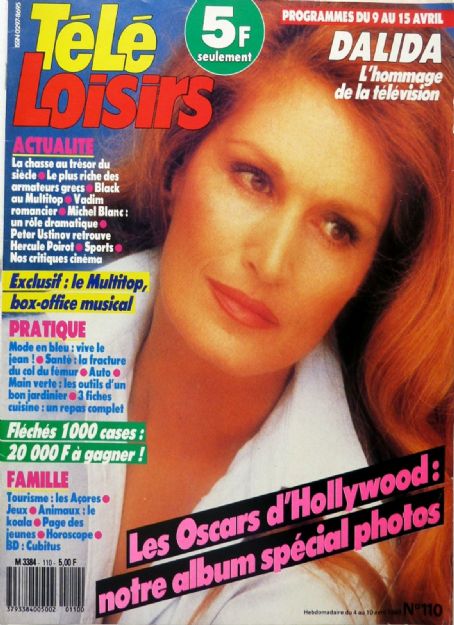 Dalida, Tele Loisirs Magazine 09 April 1988 Cover Photo - France