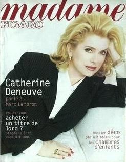 Catherine Deneuve, Madame Figaro Magazine January 1996 Cover Photo - France