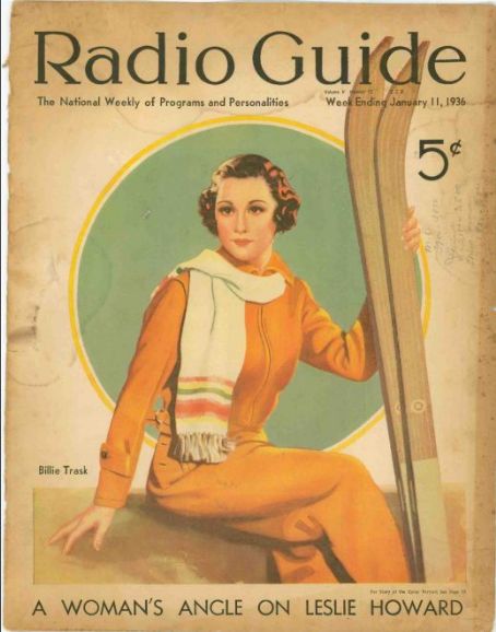 Billie Trask Movie radio Guide Magazine Cover United States