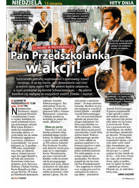 Kindergarten Cop - Tele Tydzień Magazine Pictorial [Poland] (12 August 2023)